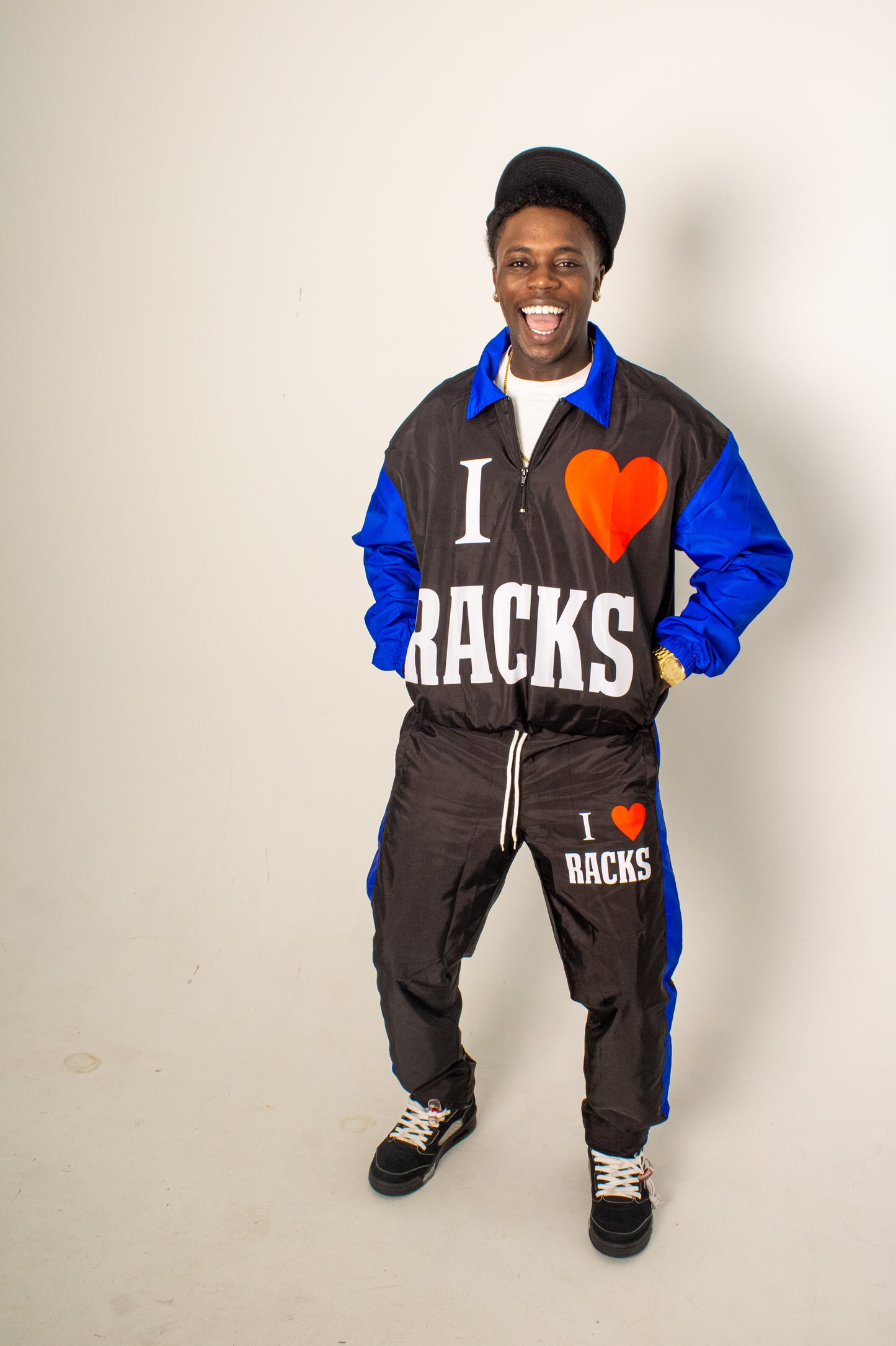 Infinityrackss “I love racks” Windbreaker set (Blue)
