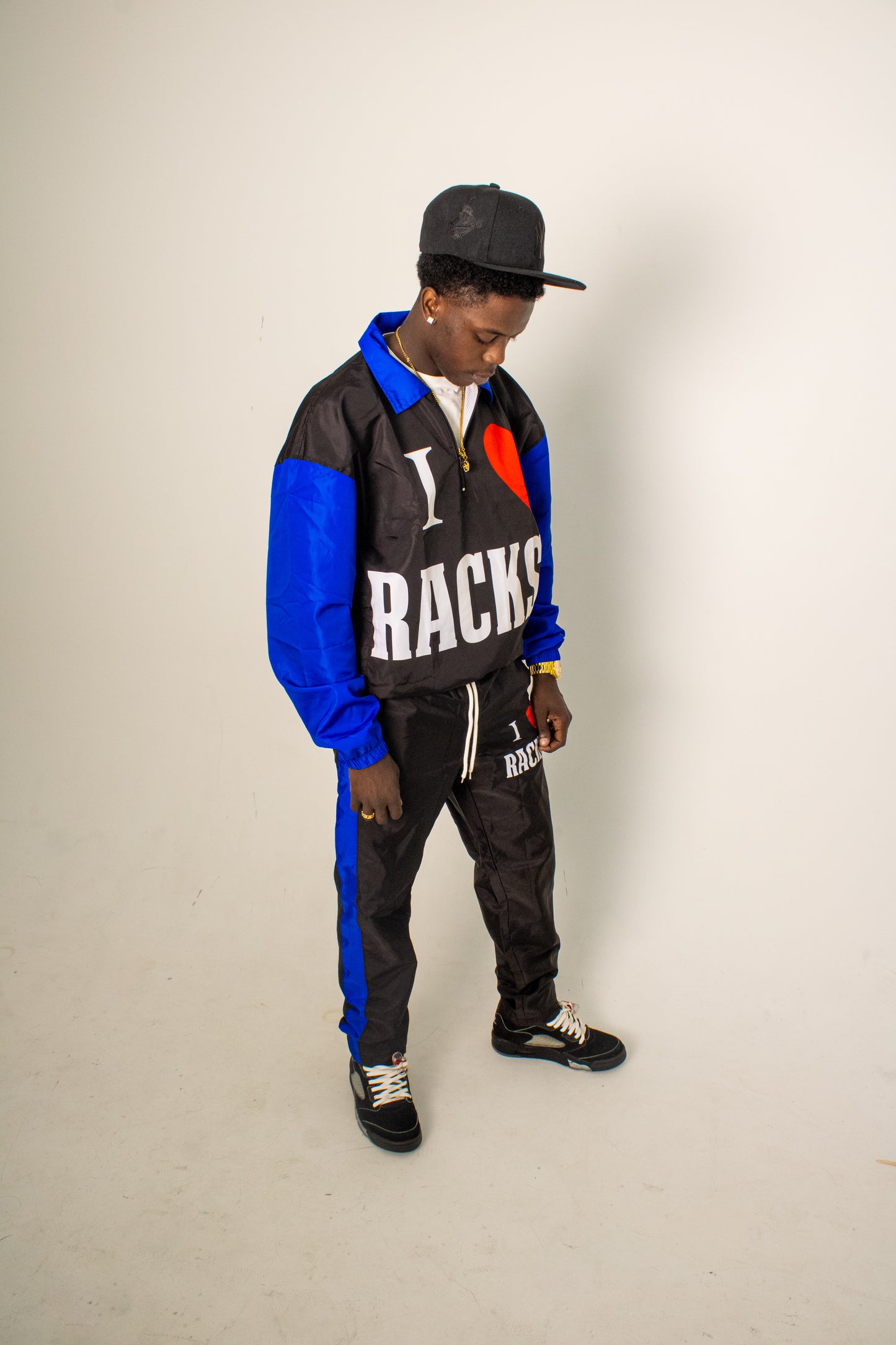 Infinityrackss “I love racks” Windbreaker set (Blue)