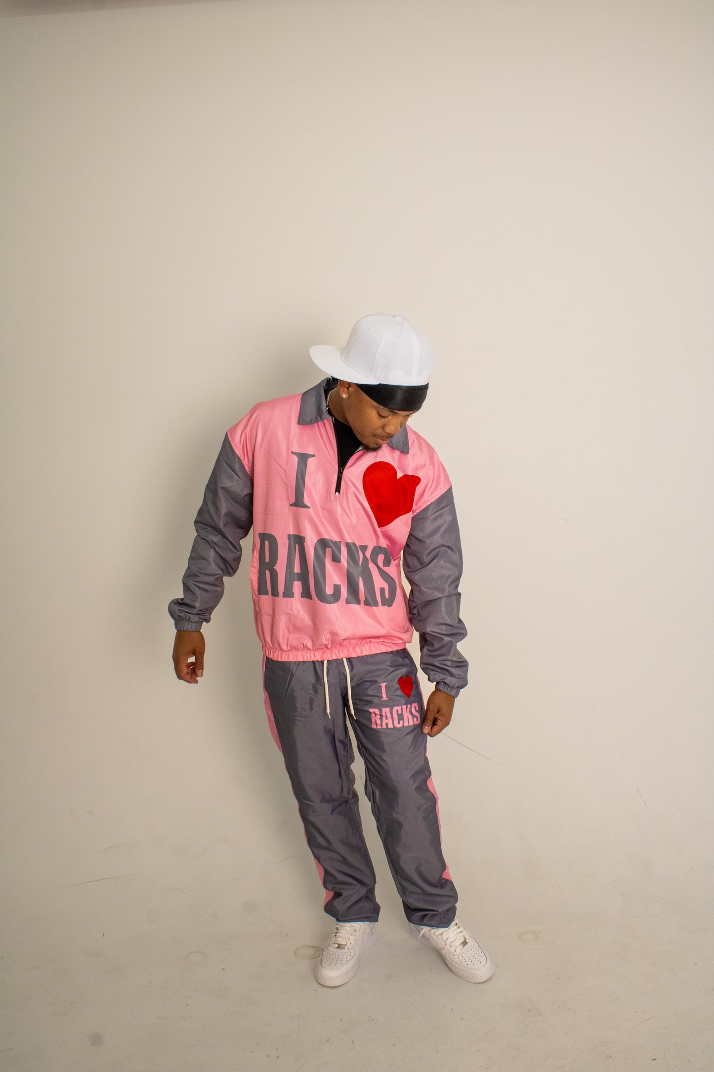 Infinityrackss “I love racks” Windbreaker set (Pink)