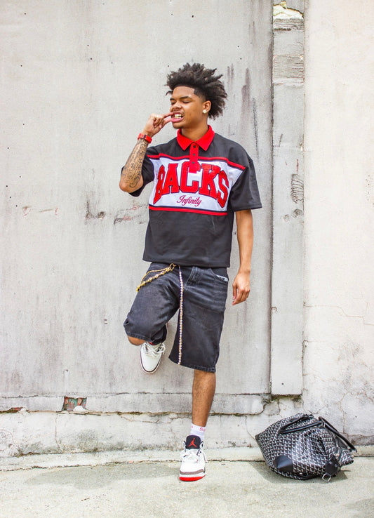 Infinityrackss Summer Rugby Polo Tee (Black)