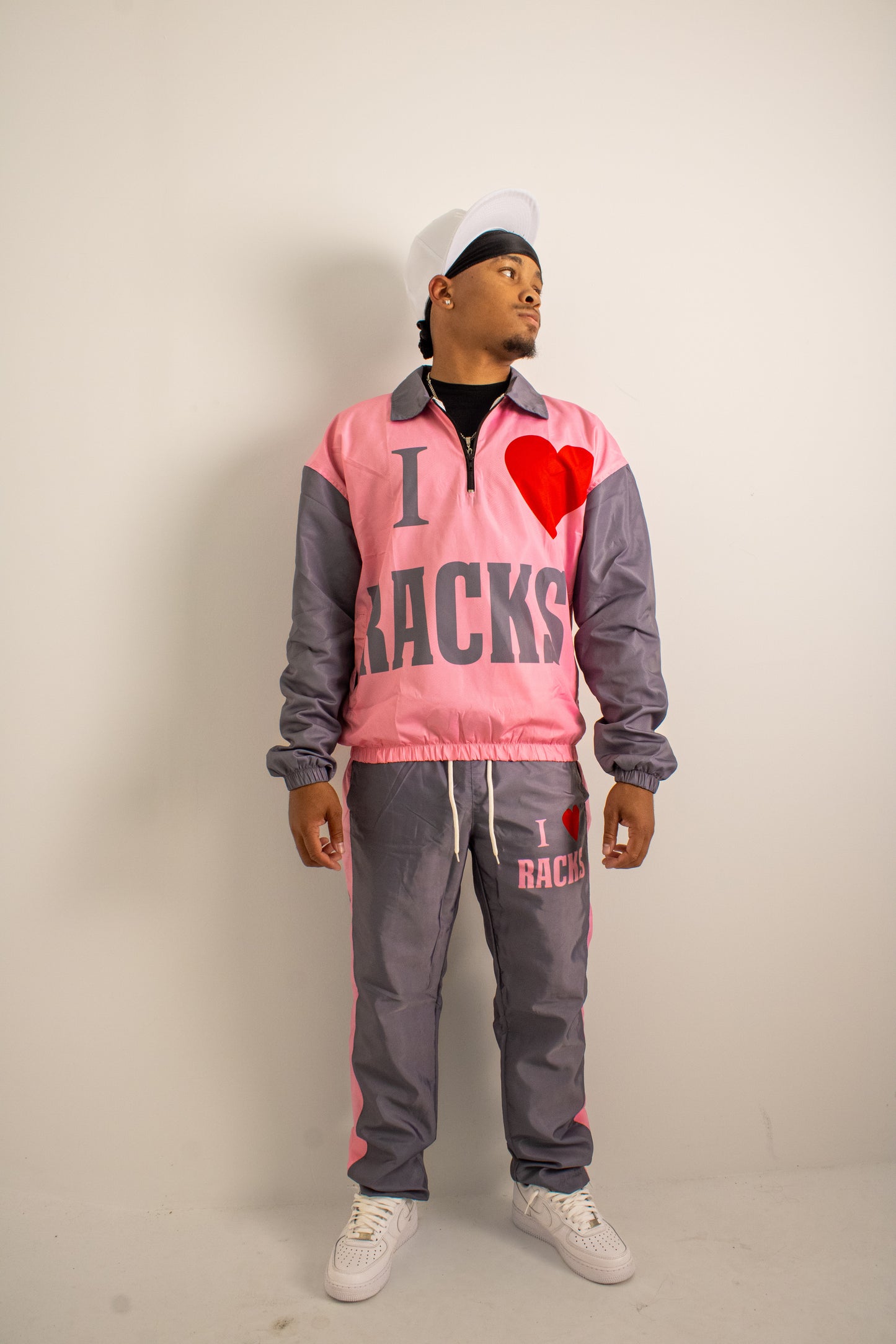 Infinityrackss “I love racks” Windbreaker set (Pink)