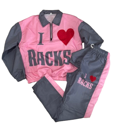 Infinityrackss “I love racks” Windbreaker set (Pink)