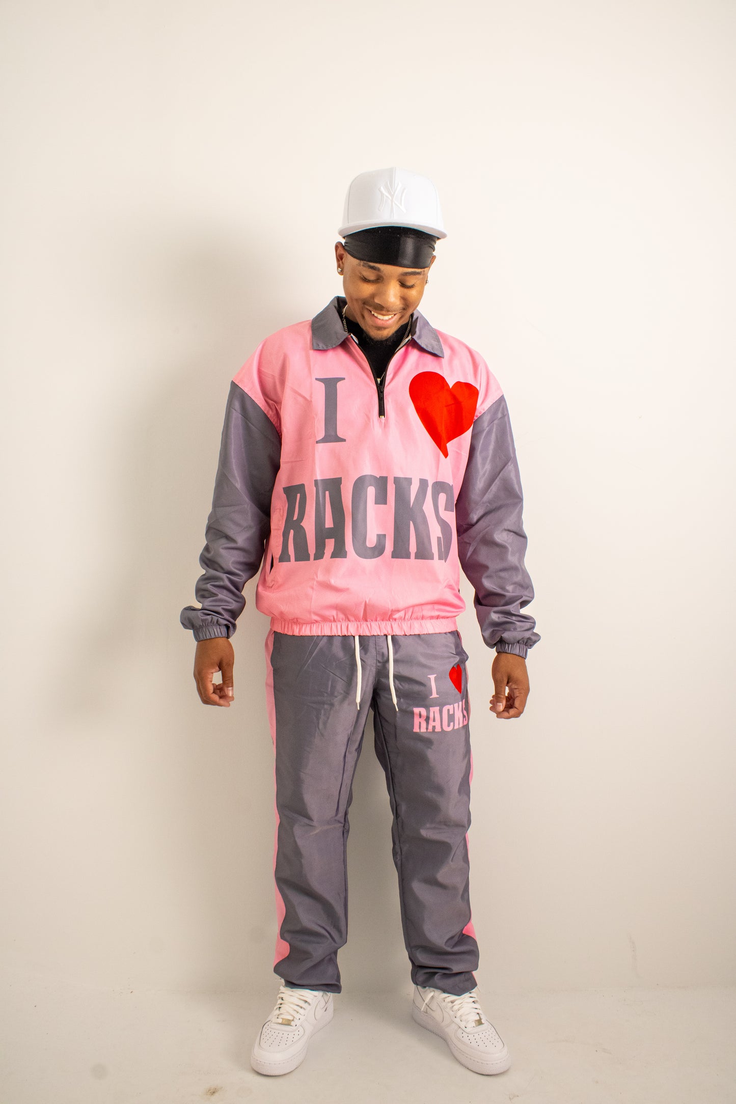 Infinityrackss “I love racks” Windbreaker set (Pink)