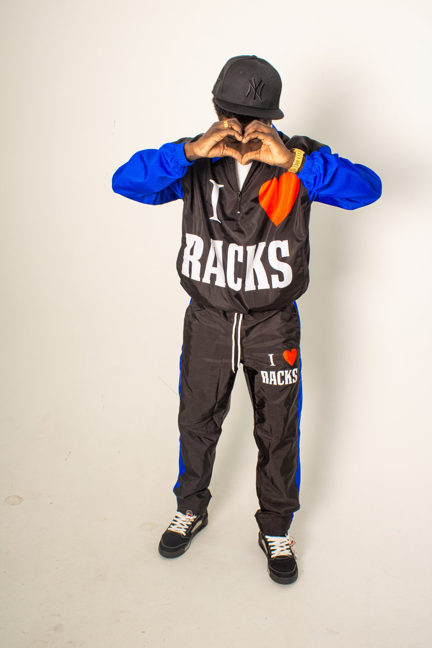 Infinityrackss “I love racks” Windbreaker set (Blue)