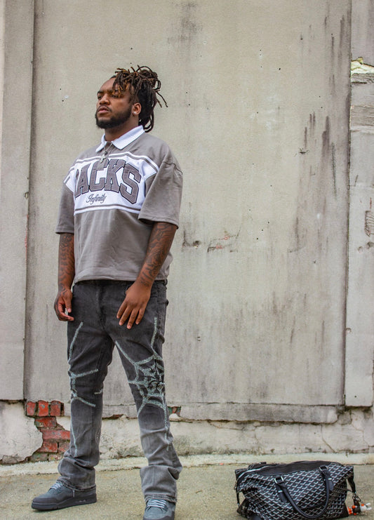 Infinityrackss Summer Rugby Polo Tee (Grey)