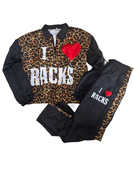 Infinityrackss “I love racks” Windbreaker Set (Cheetah)