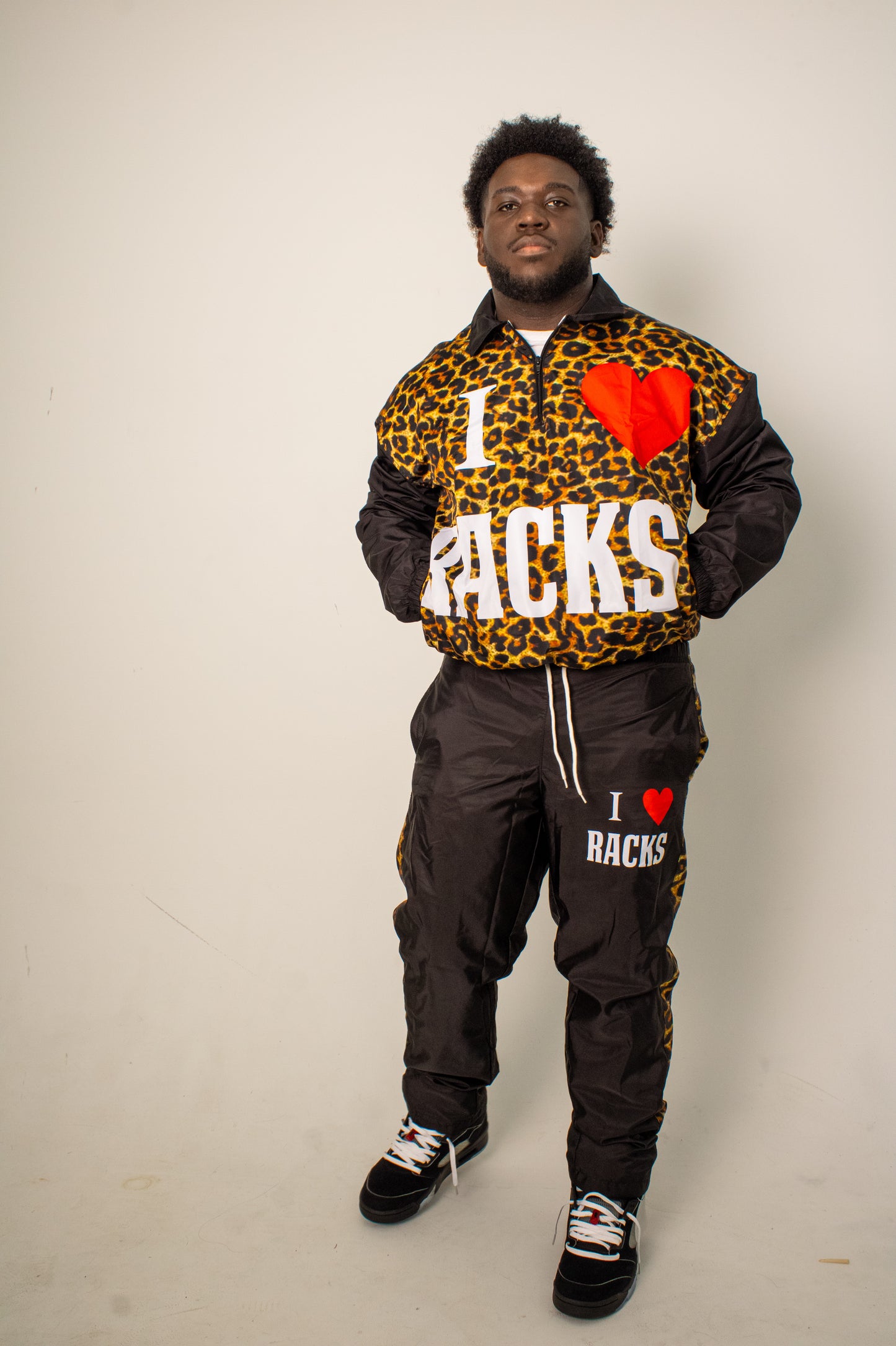 Infinityrackss “I love racks” Windbreaker Set (Cheetah)