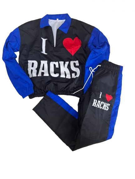 Infinityrackss “I love racks” Windbreaker set (Blue)
